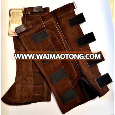 Weaver Leather Quality Suede Half Chaps Riding Brown - Small Size